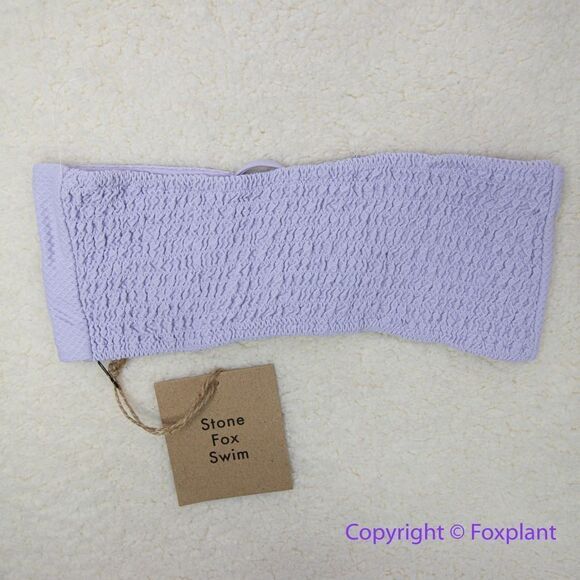 NEW Stone Fox Swim x Free People Meadow pique texture bikini top lavender,  XS - Picture 6 of 13